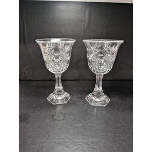 Crystal Compote Stemmed Bowl Oversized Goblet 9" Tall,‎ Two Table Centerpieces